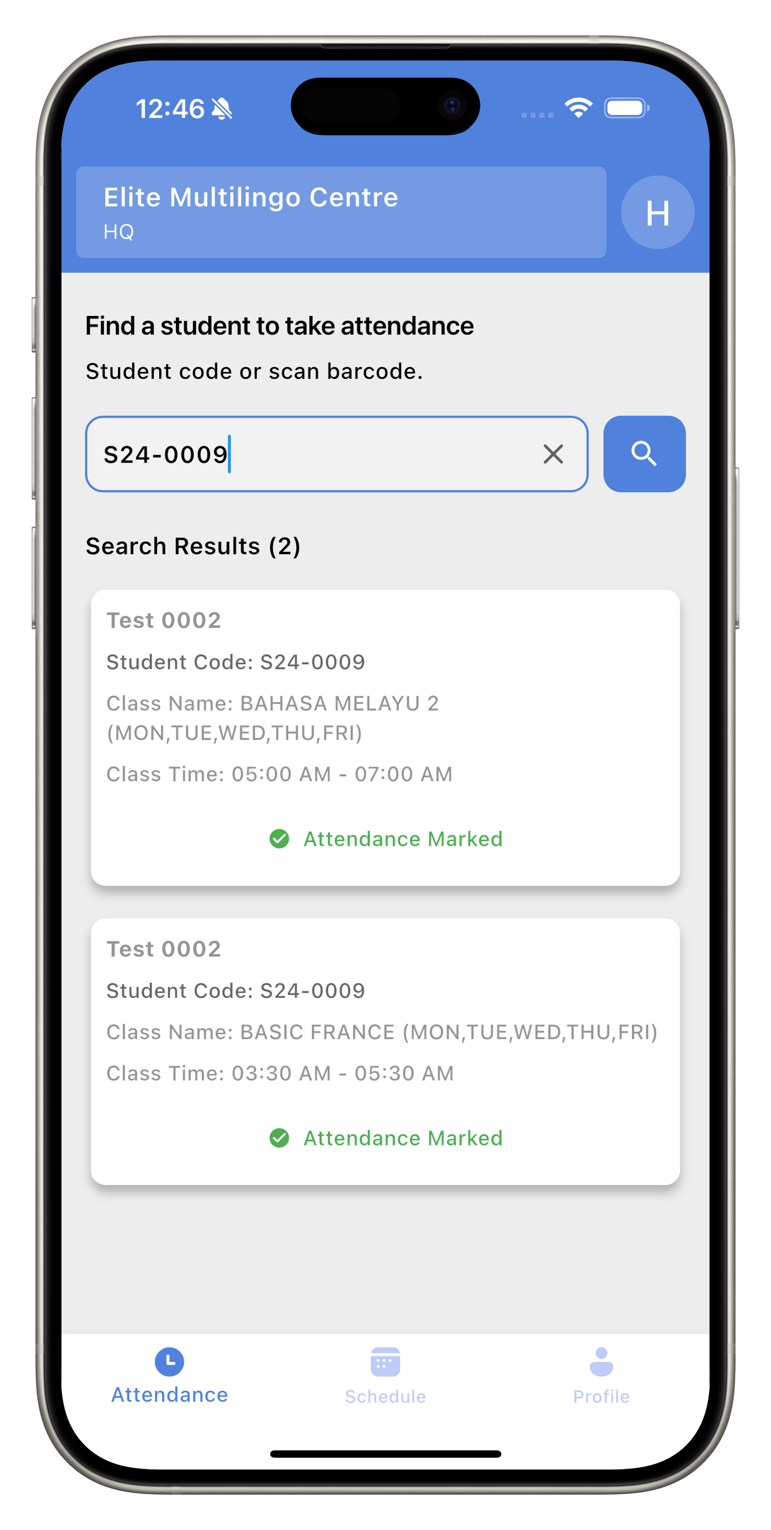 Instant Attendance Logging